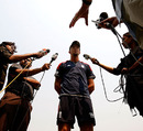 Kevin Pietersen takes questions from reporters