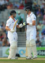 Kevin Pietersen and Jonathan Trott chat between overs