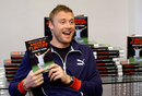 Andrew Flintoff with his new book <i>Ashes to Ashes</i>