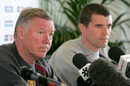 Sir Alex Ferguson and Roy Keane speak to the press