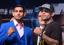 Amir Khan and Luis Collazo pose for the cameras