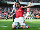 Olivier Giroud celebrates his early goal against West Brom