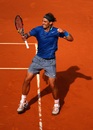 Rafael Nadal celebrates reaching the final of the Madrid Open