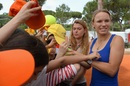 Caroline Wozniacki signs autographs for fans at the Rome Masters
