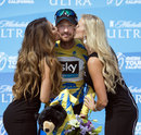 Bradley Wiggins celebrates winning Stage 2 of the Tour of California for Team SKY