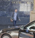 Ryan Giggs leaves the Hotel Oranje where he spoke with Louis van Gaal