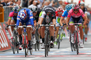 Nacer Bouhanni wins the bunch sprint during the seventh stage