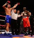 Nathan Cleverly is congratulated by Shawn Corbin following his second-round victory