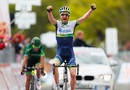 Pieter Weening celebrates winning stage nine of the Giro d'Italia