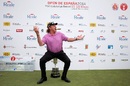 Miguel Angel Jimenez celebrates his win at the Open de Espana