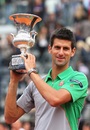 Novak Djokovic lifts the Rome Masters trophy
