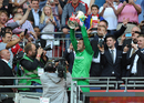 Lukasz Fabianski lifts the FA Cup