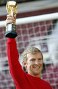Madame Tussauds unveil a waxwork of 1966 England Captain, Bobby Moore, with the World Cup 