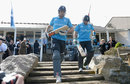 Alastair Cook and Ian Bell head out to bat