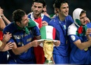 Marco Materazzi celebrates winning the World Cup