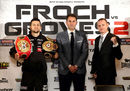 Carl Froch and George Groves line up with promoter Eddie Hearn