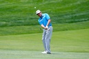 Justin Leonard plays his third shot on the first hole during the Memorial