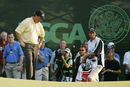 Phil Mickelson and caddie Jim Bones look dejected after missing out on winning the US Open