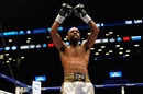 Gary Russell celebrates his win over Miguel Tamayo