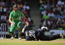 Tim Bresnan dives to field the ball