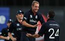 Stuart Broad celebrates a wicket