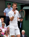 Andy Murray celebrates a point against South Africa's Kevin Anderson