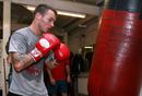 Kevin Mitchell prepares to hit the heavy bag