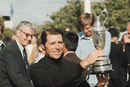 Gary Player lifts the claret jug