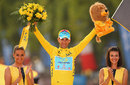 Vincenzo Nibali takes the applause after completing his Tour de France victory