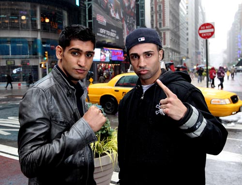 Amir Khan and Paulie Malignaggi enjoy the sights of New York
