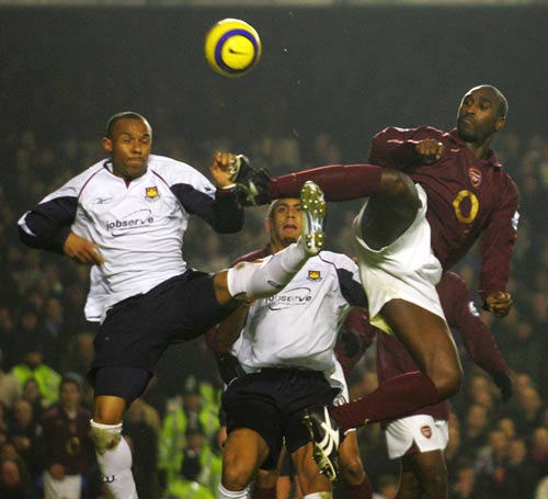 Sol Campbell makes a high challenge