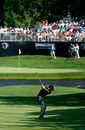 Rory McIlroy hits from the 16th fairway during the first round of the WGC-Bridgestone Invitational