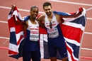 Matthew Hudson-Smith and Martyn Rooney celebrate their triumphs