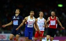 Adam Gemili celebrates winning the gold medal in the men's 200m 
