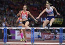 Eilidh Child (right) won the gold medal in the women's 400m hurdles