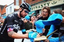 Sir Bradley Wiggins signs autographs at the Tour of Britain