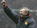 Sir Alex Ferguson celebrates at Old Trafford