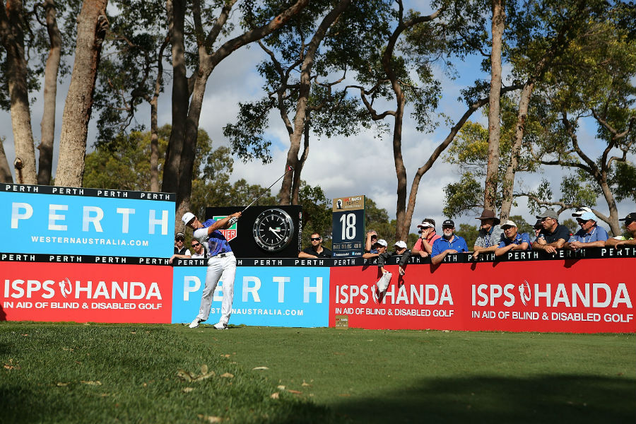 Thorbjorn Olesen carded a course-record eight-under-par 64 to lead the Perth International