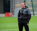 Brendan Rodgers looks on in Liverpool training