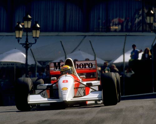 Ayrton Senna navigates a corner