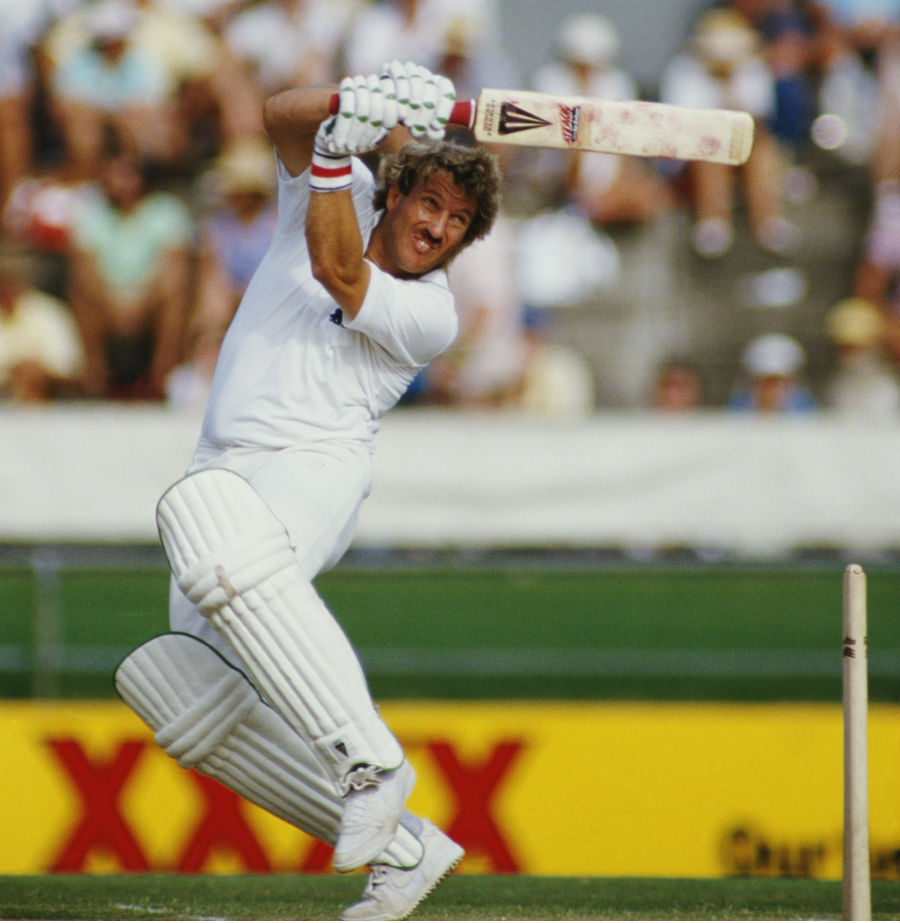Ian Botham finds the boundary en route to his final century for England