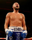 Tony Bellew celebrates victory over Nathan Cleverly