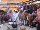 Sangomas perform a cleansing ceremony at Soccer City