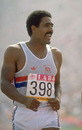 Daley Thompson during the Decathlon event at the 1984 Olympic Games