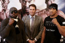 Kevin Johnson, Eddie Hearn and Anthony Joshua all pose for the camera