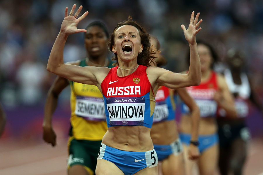 Mariya Savinova of Russia on her way to victory in the Women's 800m Final