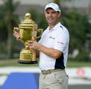Padraig Harrington shows off his Indonesia Open trophy