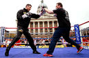 Carl Froch and coach Rob McCracken hold an open training session