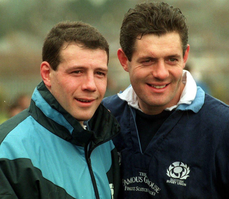 Scott and Gavin Hastings pose for a photograph
