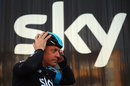 Sir Dave Brailsford prepares to ride with Team Sky during a media day